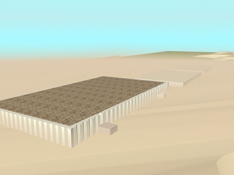 Reconstrucción en 3D de la pirámide de Meidum y de las mastabas