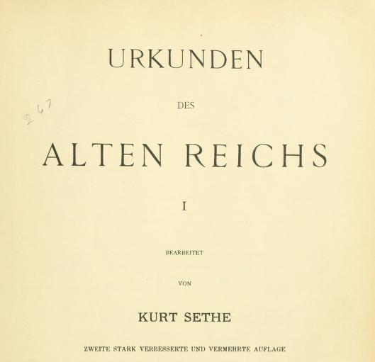 Urkunden des aegyptischen Altertums