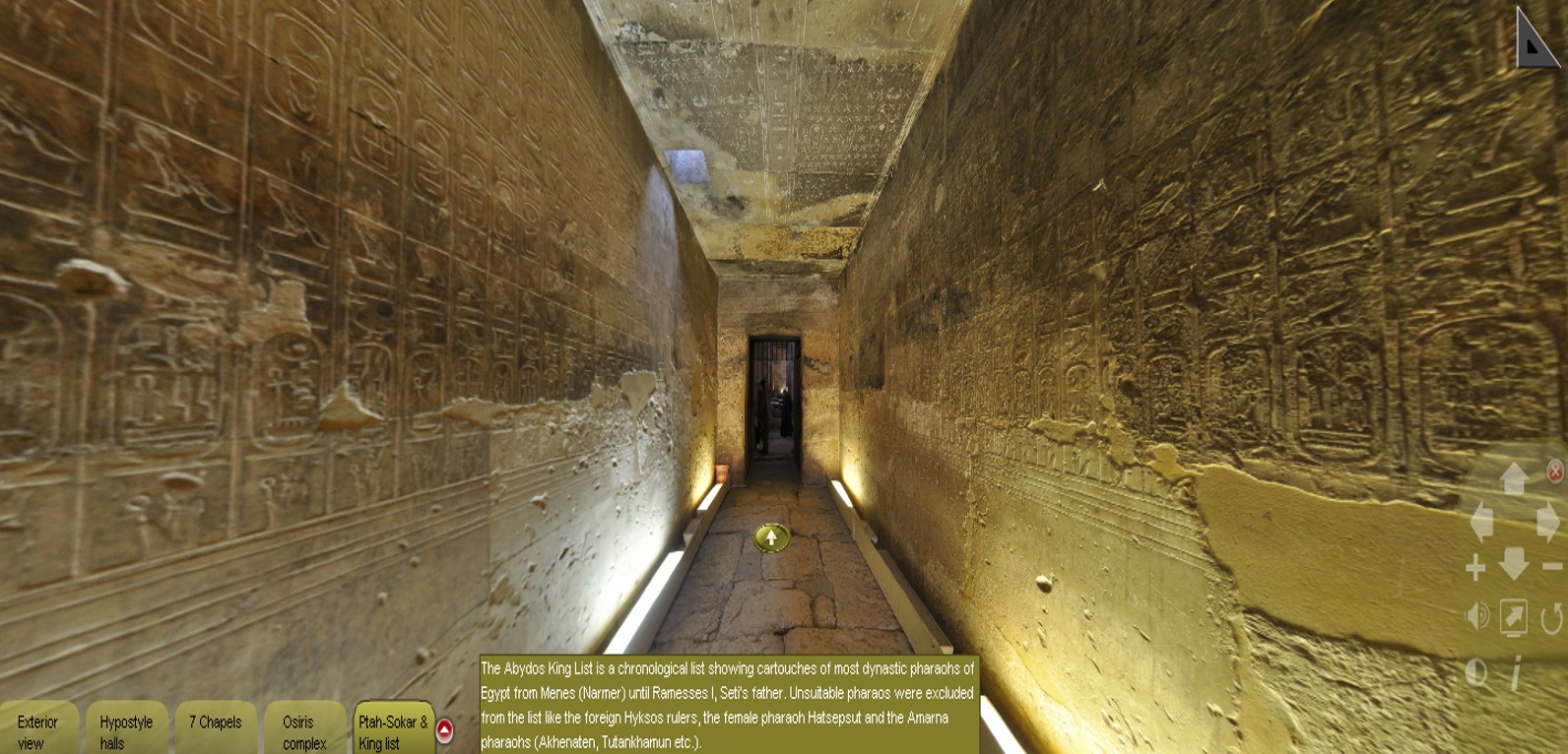 Paseo virtual por el templo de Sethy I en Abydos