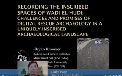 Conferencia: Recording the Inscribed Spaces of Wadi el-Hudi – Bryan Kraemer