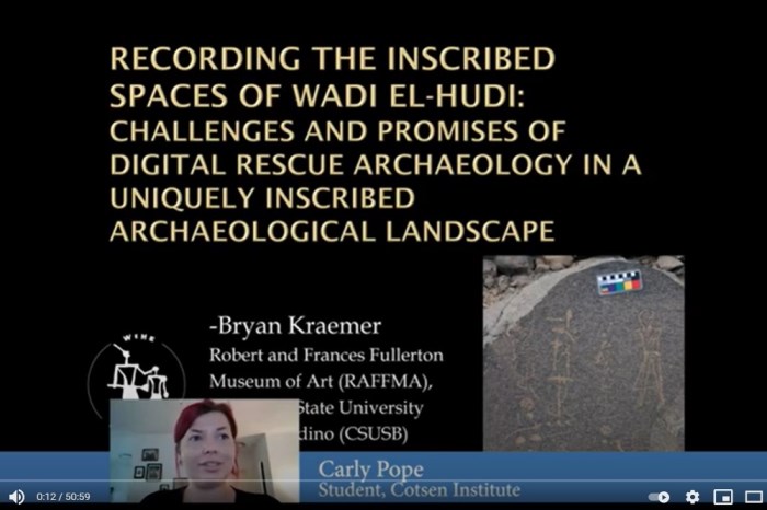 Conferencia: Recording the Inscribed Spaces of Wadi el-Hudi – Bryan Kraemer