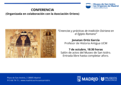 Conferencia - Creencias y prácticas de tradición Osiriana en el Egipto Romano