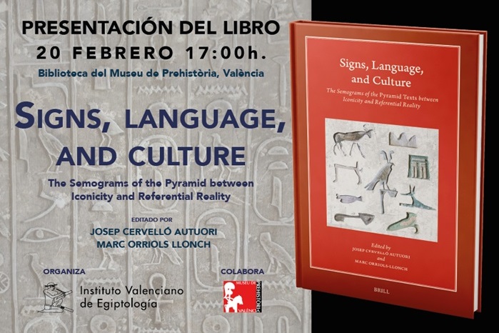 Presentación del libro en Valencia «Signs, Language, and Culture: The Semograms of the Pyramid Texts between Iconicity and Referential Reality»